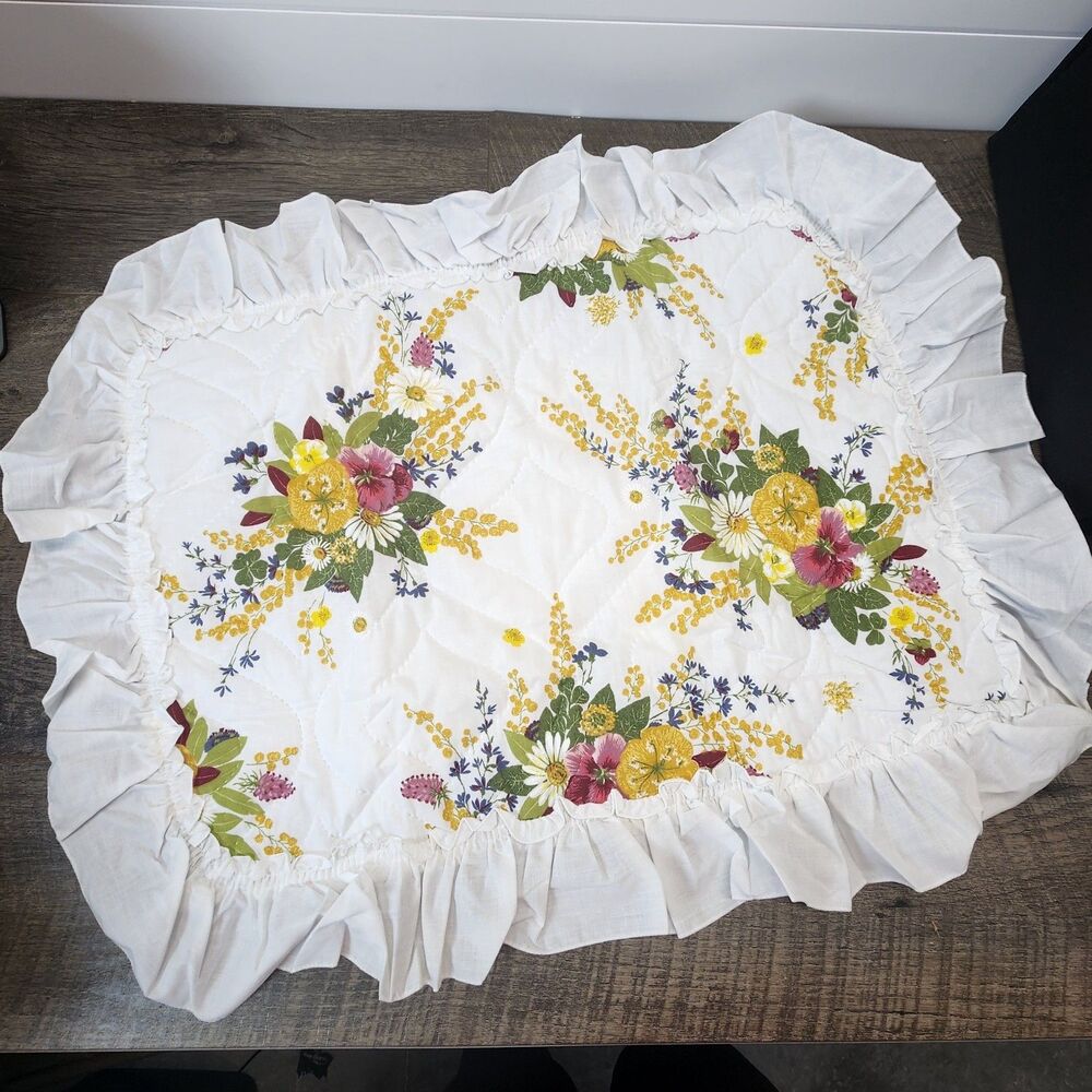 Vintage Springmaid Grace Kelly "Fiona" Floral Quilted Pillow Sham Cottagecore